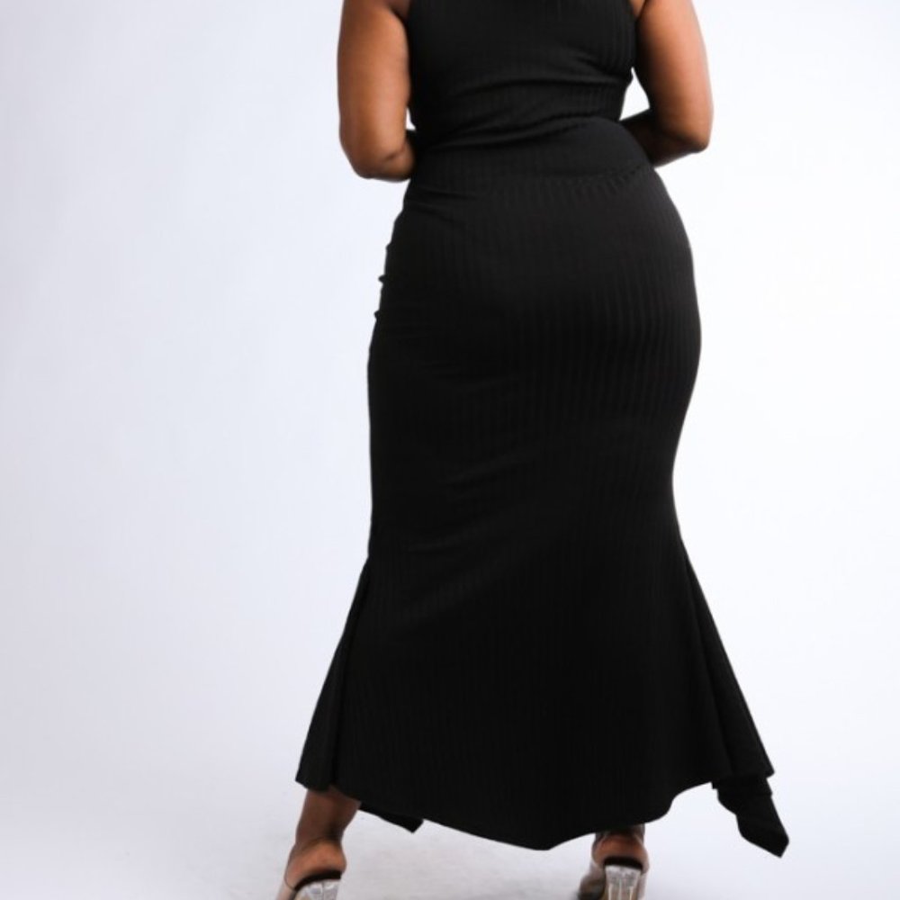 Sexy sleeveless ribbed shark bite hem tank maxi - Picture 3 of 4